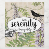 Citaten Typografie Natuur Vogels Bloemen Wijn Etiket (Enkel label)