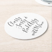 Citaten van Funny Wine Party Ronde Kartonnen Onderzetter (Gebogen)