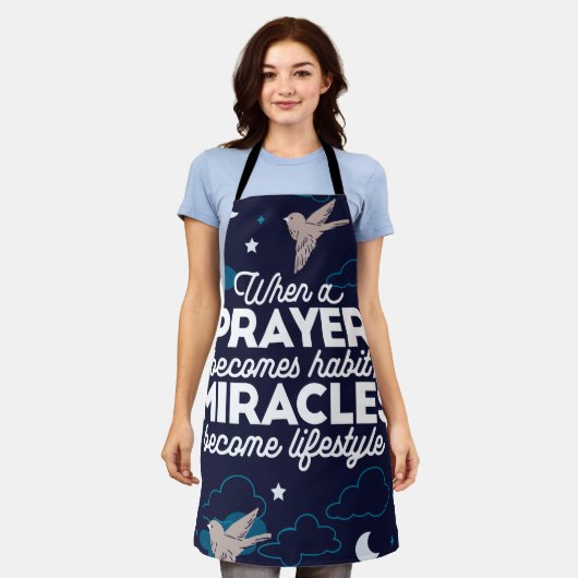 Citaten van gebedden en wonderen schort (Gedragen)