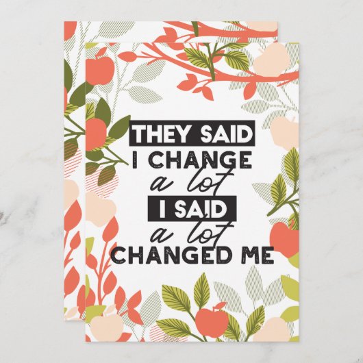 Citaten wijzigen met Apple Fruit Tree Pattern Feestdagenkaart (Voorkant / Achterkant)