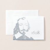 Citatie Samuel de Champlain Samenleven Zilver Folie Kaarten (Voorkant met envelop)
