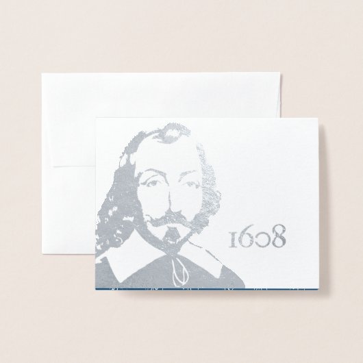 Citatie Samuel de Champlain Samenleven Zilver Folie Kaarten (Voorkant met envelop)