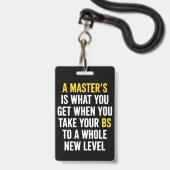 Citaties over afstuderen met een masterdiploma Fun Badge (Voorzijde met lanyard)
