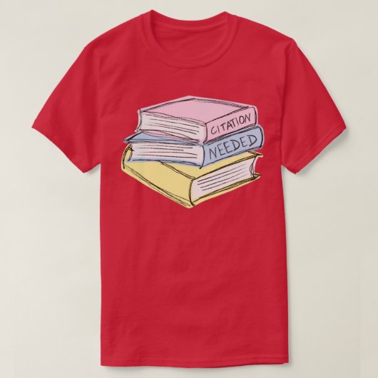 Citation Nodig Colorful Books pastel T-shirt (Design voorkant)