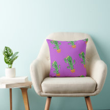 Cite cactus met kawaï-ogen Pillow 41 x 41 cm