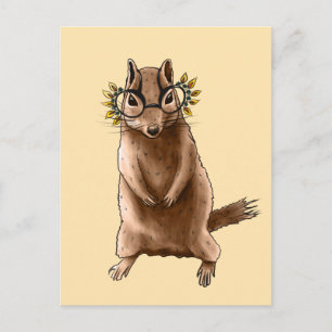 Cite Chipmunk Hippie Glasses Briefkaart