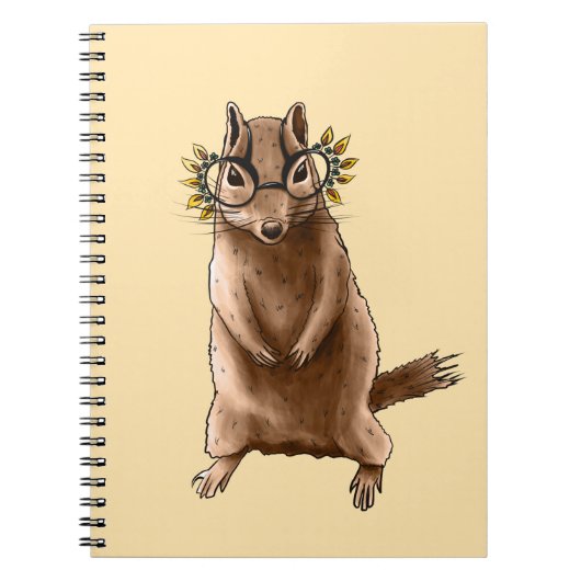 Cite Chipmunk Hippie Glasses Notitieboek (Voorkant)