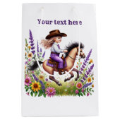 Cite cowgirl aanpasbaar verjaardagsfeestje medium cadeauzakje (Voorkant)