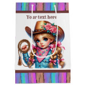 Cite cowgirl aanpasbaar verjaardagsfeestje medium cadeauzakje (Achterkant)