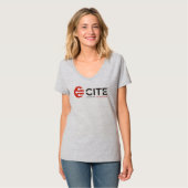 CITE Woman's V-Neck Grey T-shirt (Voorkant volledig)