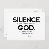 CITEERT: Rumi: Stilte: Taal van God Briefkaart (Voorkant / Achterkant)