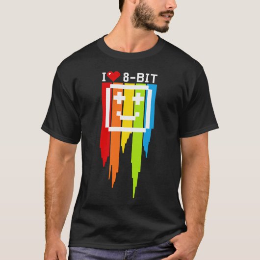 citi love 8 bit IT retro game ordi T-shirt (Voorkant)