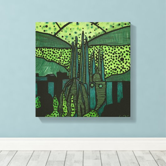 Cities of the World - Barcelona Canvas Afdruk (Insitu (Houten vloer))