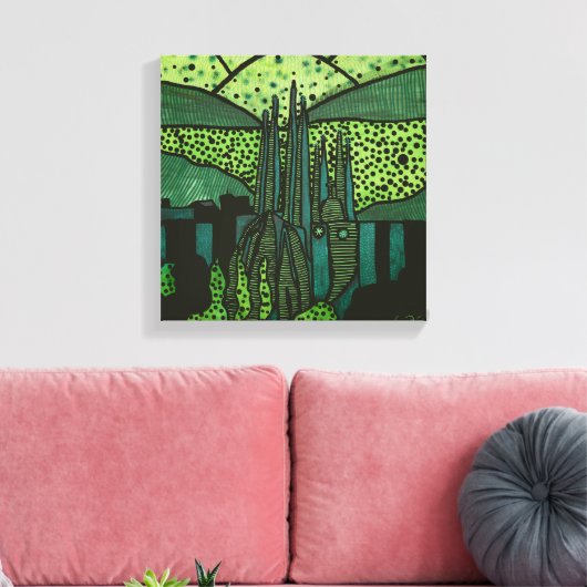 Cities of the World - Barcelona Canvas Afdruk (Insitu (Woonkamer))