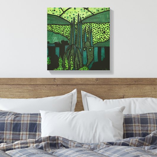 Cities of the World - Barcelona Canvas Afdruk (Insitu (Slaapkamer))