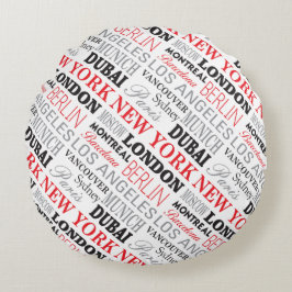 Cities of the world - Coussin rong Rond Kussen