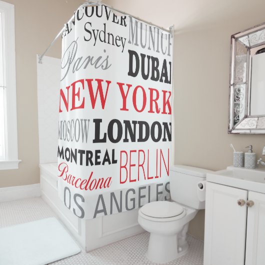 Cities of the world - douchekop douchegordijn (In situ)