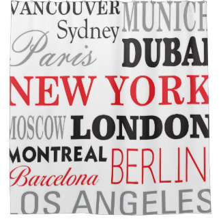 Cities of the world - douchekop douchegordijn