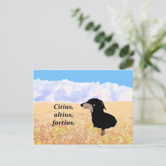 Citius, Altius, Fortius. Briefkaart (Staand voorkant)