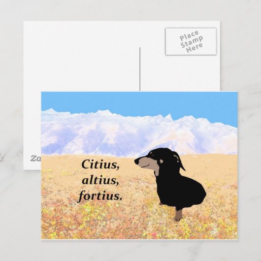 Citius, Altius, Fortius. Briefkaart (Voorkant / Achterkant)