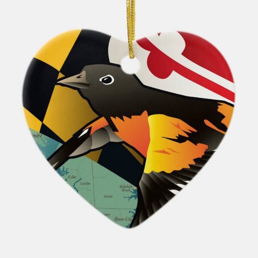 Citizen Oriole, Maryland's State Bird Keramisch Ornament (Voorkant)