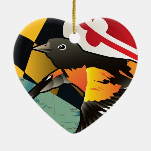 Citizen Oriole, Maryland's State Bird Keramisch Ornament (Achterkant)