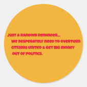 Citizens United Round Sticker (Voorkant)