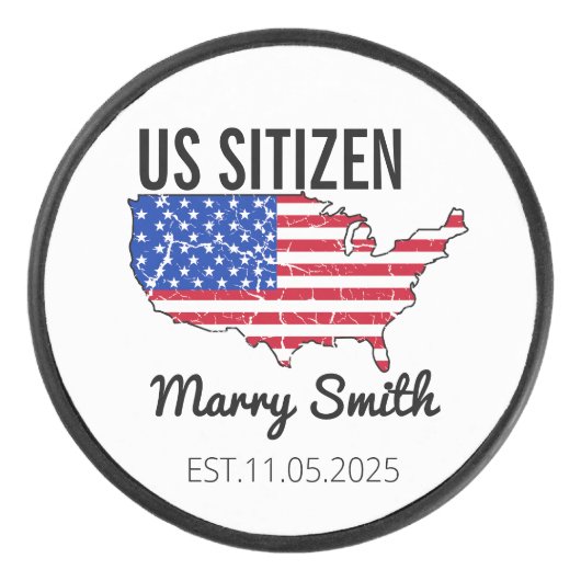 Citizenship Day American  – Proud to Be an America Hockey Puck (Voorkant)