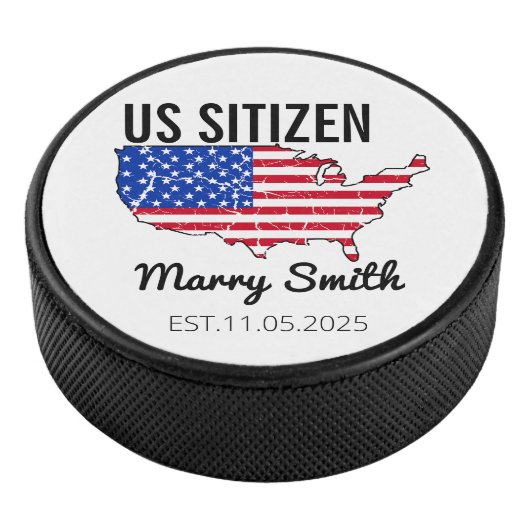Citizenship Day American  – Proud to Be an America Hockey Puck (3/4)