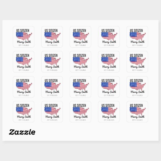 Citizenship Day American  – Proud to Be an America Vierkante Sticker (Vel)