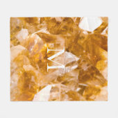 Citrien Birthstone Monogram Persoonlijke naam Fleece Deken (Voorkant (Horizontaal))