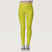 Citrien effen effen kleur leggings (Voorkant)