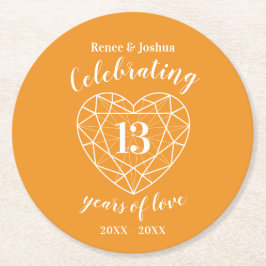 Citrien jubileum 13 jaar feest gele onderzetters