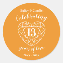 Citrien jubileum 13 jaar liefde stickers