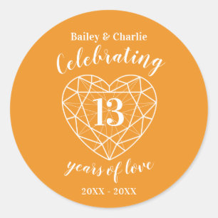 Citrien jubileum 13 jaar liefde stickers