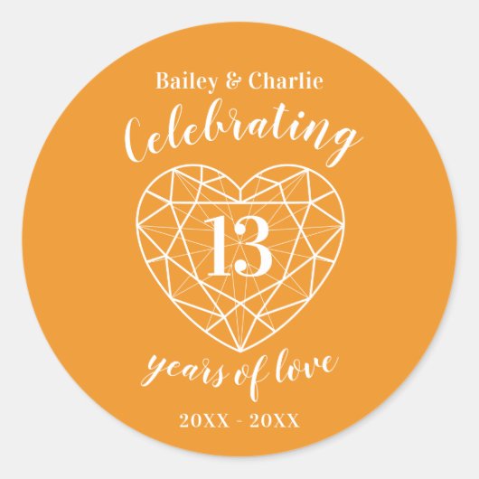 Citrien jubileum 13 jaar liefde stickers (Voorkant)