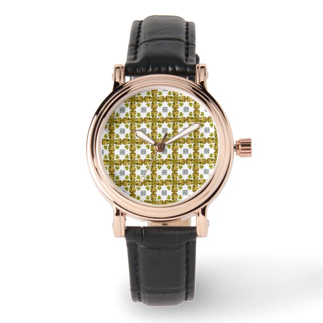 Citrien klaver horloge (Voorkant)