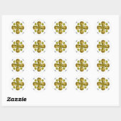 Citrien klaver ronde sticker (Vel)