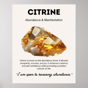 Citrien Stone Crystal Betekenis Poster