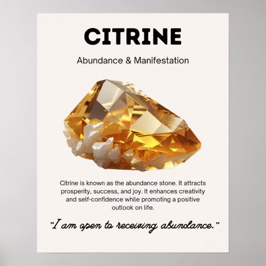Citrien Stone Crystal Betekenis Poster (Voorkant)