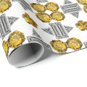 Citrine Diamond Gemstone Art, geel Cadeaupapier (Rol Hoek)