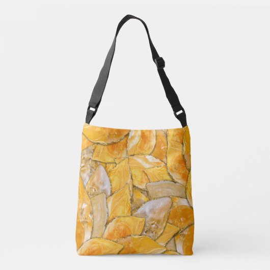 Citrine flower petals crossbody tas (Achterkant)