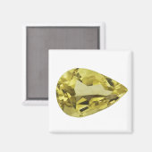 Citrine Gemstone Yellow Magneet (Voorkant / Achterkant)