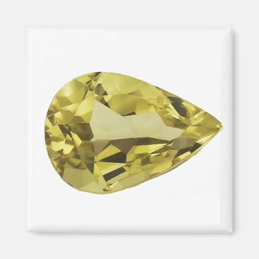 Citrine Gemstone Yellow Magneet (Voorkant)