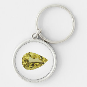 Citrine Gemstone Yellow Sleutelhanger