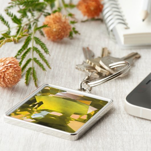 Citrine Gemstone Yellow Sleutelhanger (Zijkant)