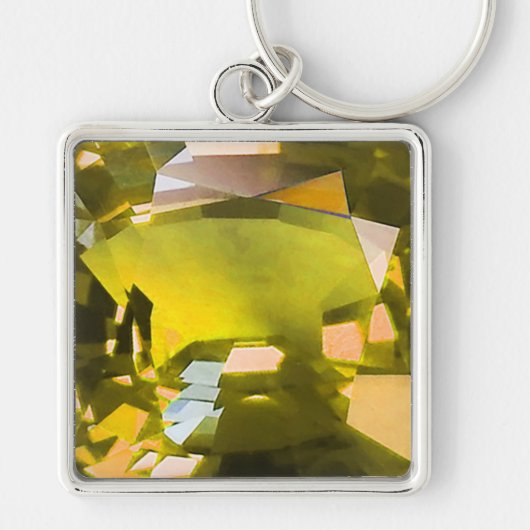 Citrine Gemstone Yellow Sleutelhanger (Voorkant)