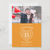 Citrine hart jubileum 13 jaar foto oranje kaart (Voorkant)
