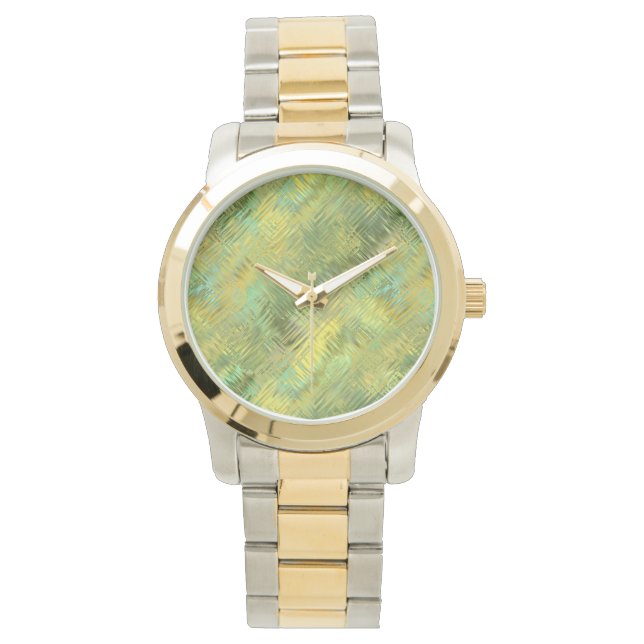 Citrine Yellow Glassy Texture Horloge (Voorkant)