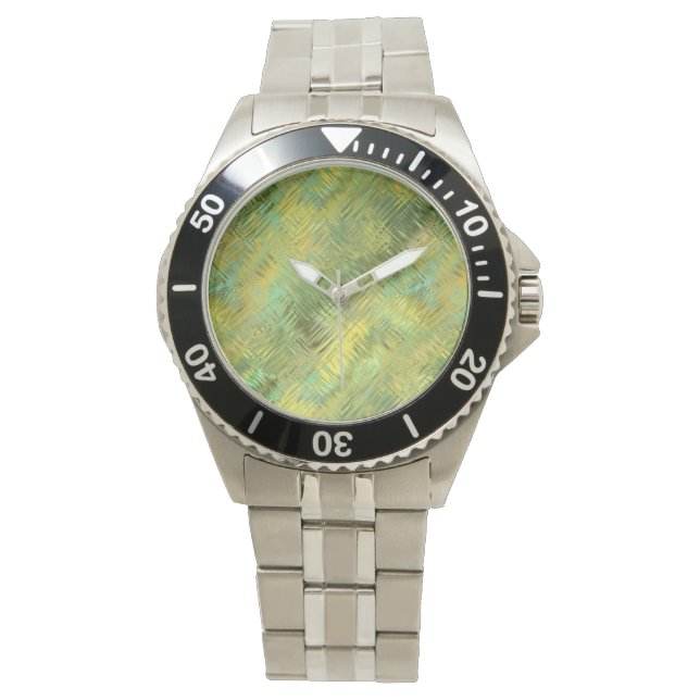 Citrine Yellow Glassy Texture Horloge (Voorkant)